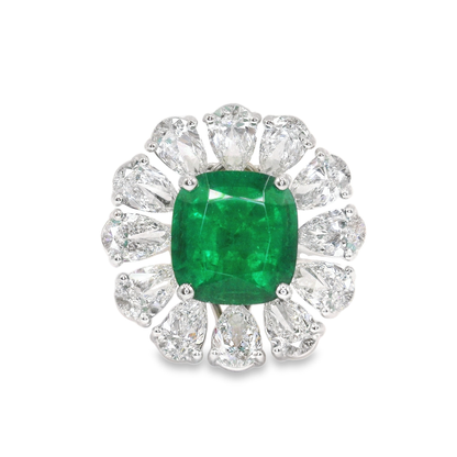 3.04 carats Muzo Green Columbia Emerald transformable ring and pendant