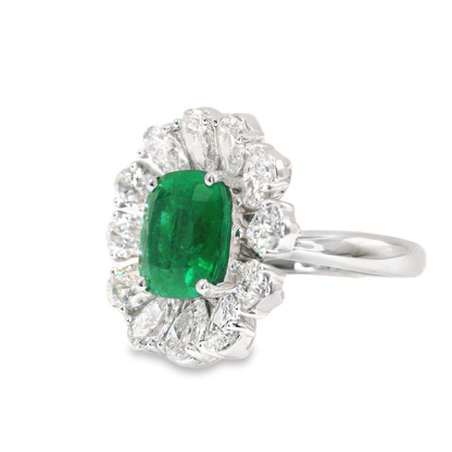 3.04 carats Muzo Green Columbia Emerald transformable ring and pendant