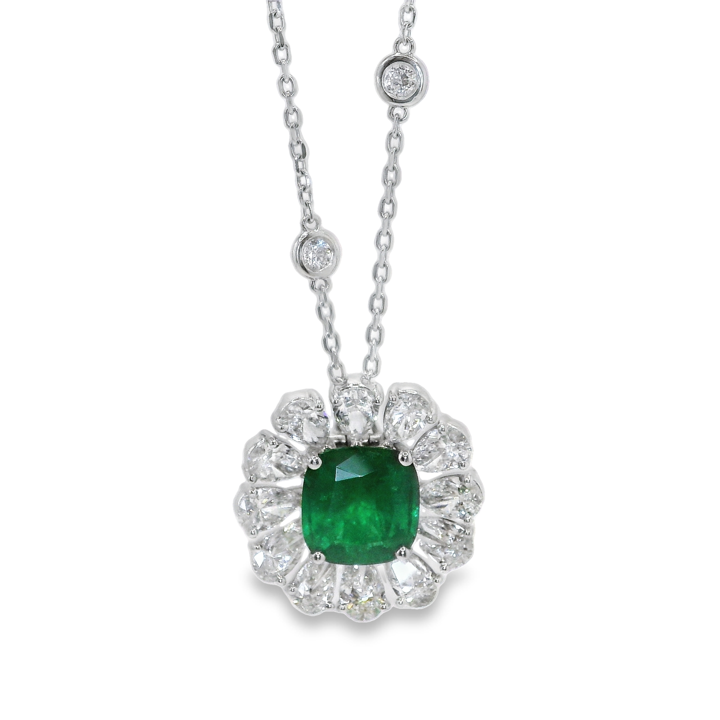 3.04 carats Muzo Green Columbia Emerald transformable ring and pendant