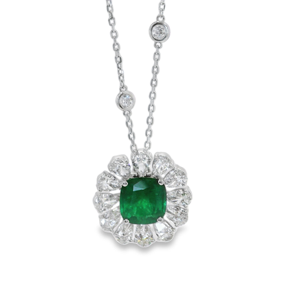 3.04 carats Muzo Green Columbia Emerald transformable ring and pendant
