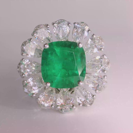 3.04 carats Muzo Green Columbia Emerald transformable ring and pendant